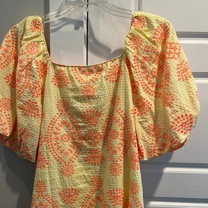 Lilly Pulitzer NWT Lettie Short Sleeve EY Calla Yellow Gingham Seersucker Size M
